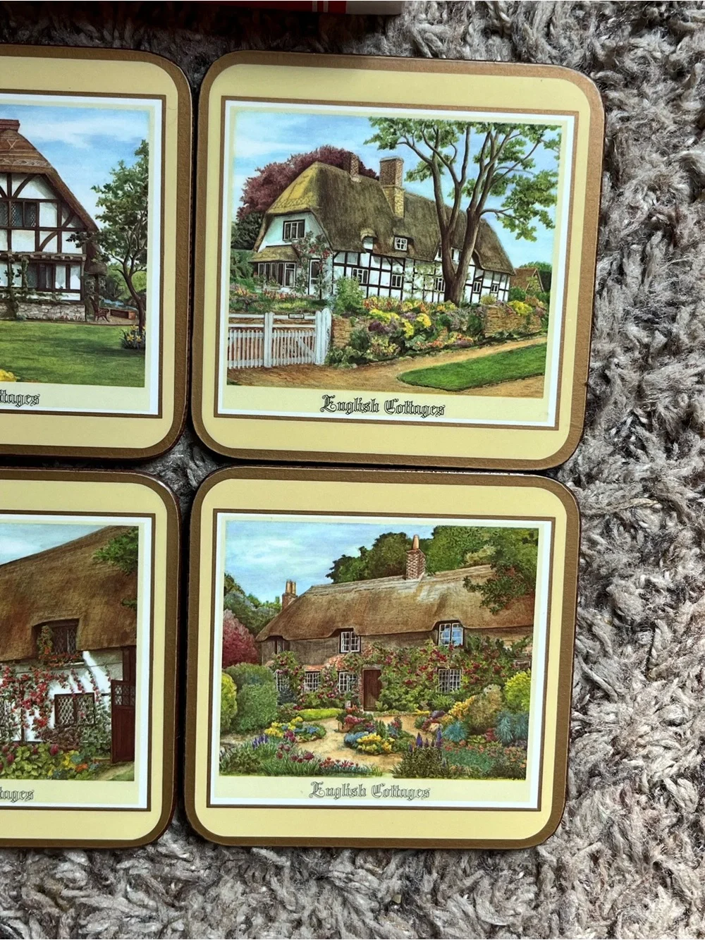 Pimpernel 6 English Cottages Deluxe Finish Coasters 4 1/8